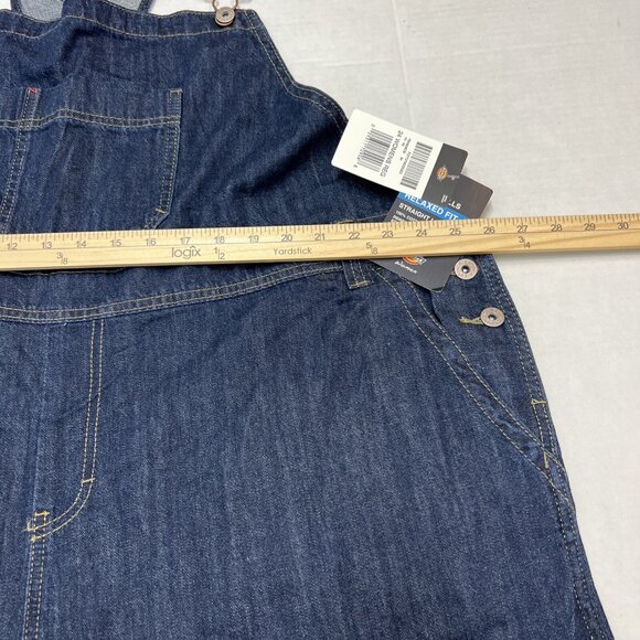 Dickies Overalls Womens 24 Denim Bib Relaxed Fit 8 Pocket Chore Workwear Utility - Picture 5 of 8